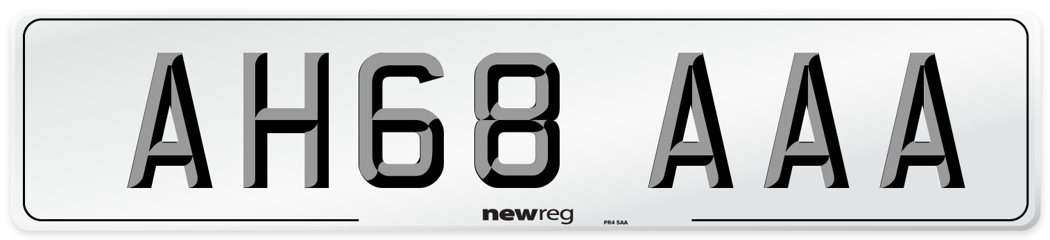 AH68 AAA Number Plate from New Reg